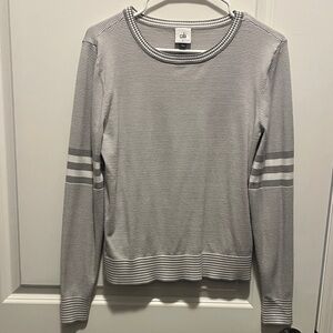 CAbi Women's Long Sleeve Gray Striped Tee
